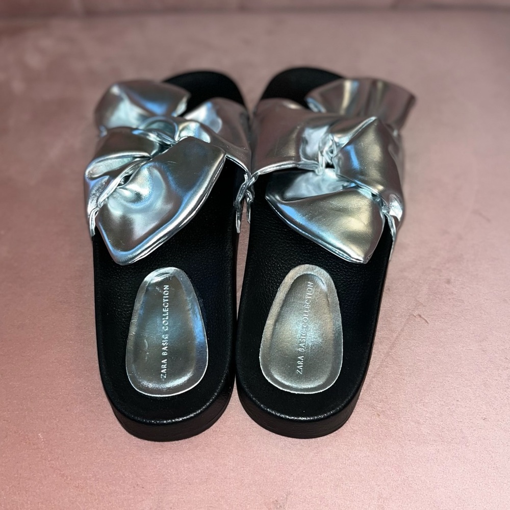 Zara Basic Collection Silver Sandals - image 5